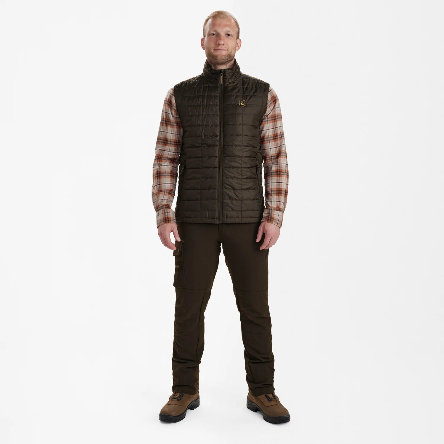 Muflon Packable Väst - Wood - modell framifrån