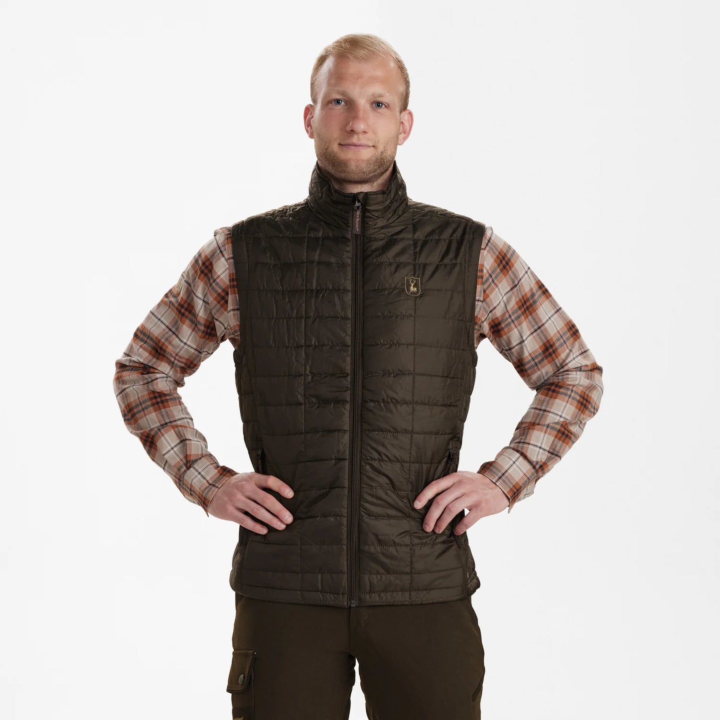 Muflon Packable Väst - Wood - modell framifrån