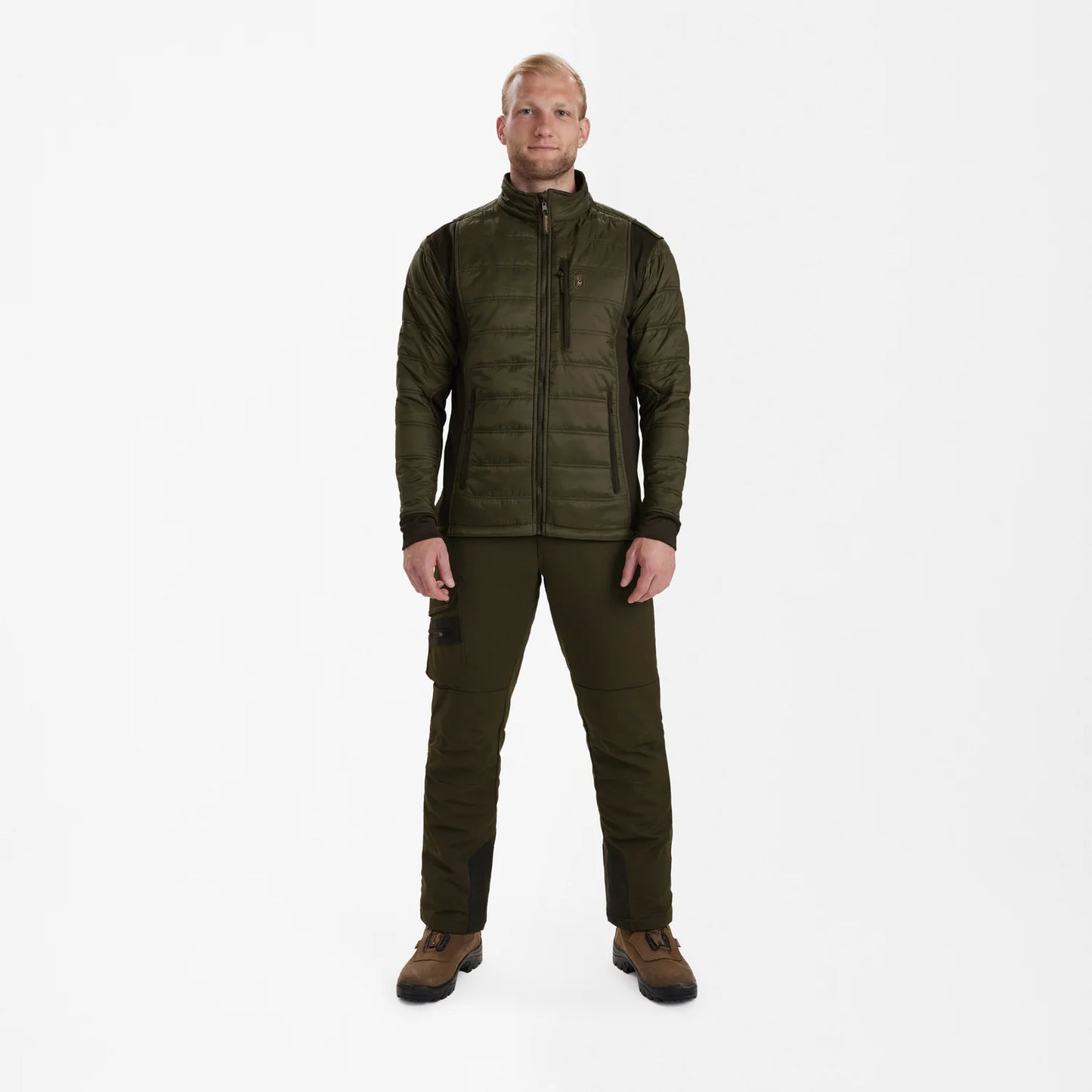 Muflon Zip-In Jacka - Art Green - modell framifrån