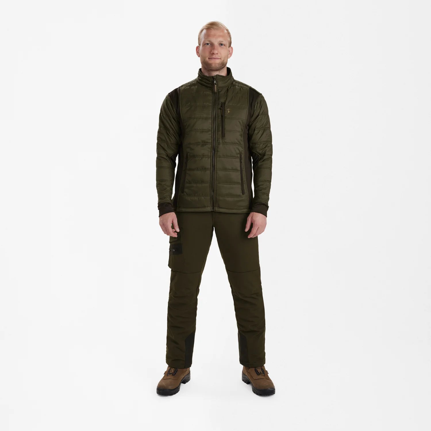 Muflon Zip-In Jacka - Art Green - modell framifrån