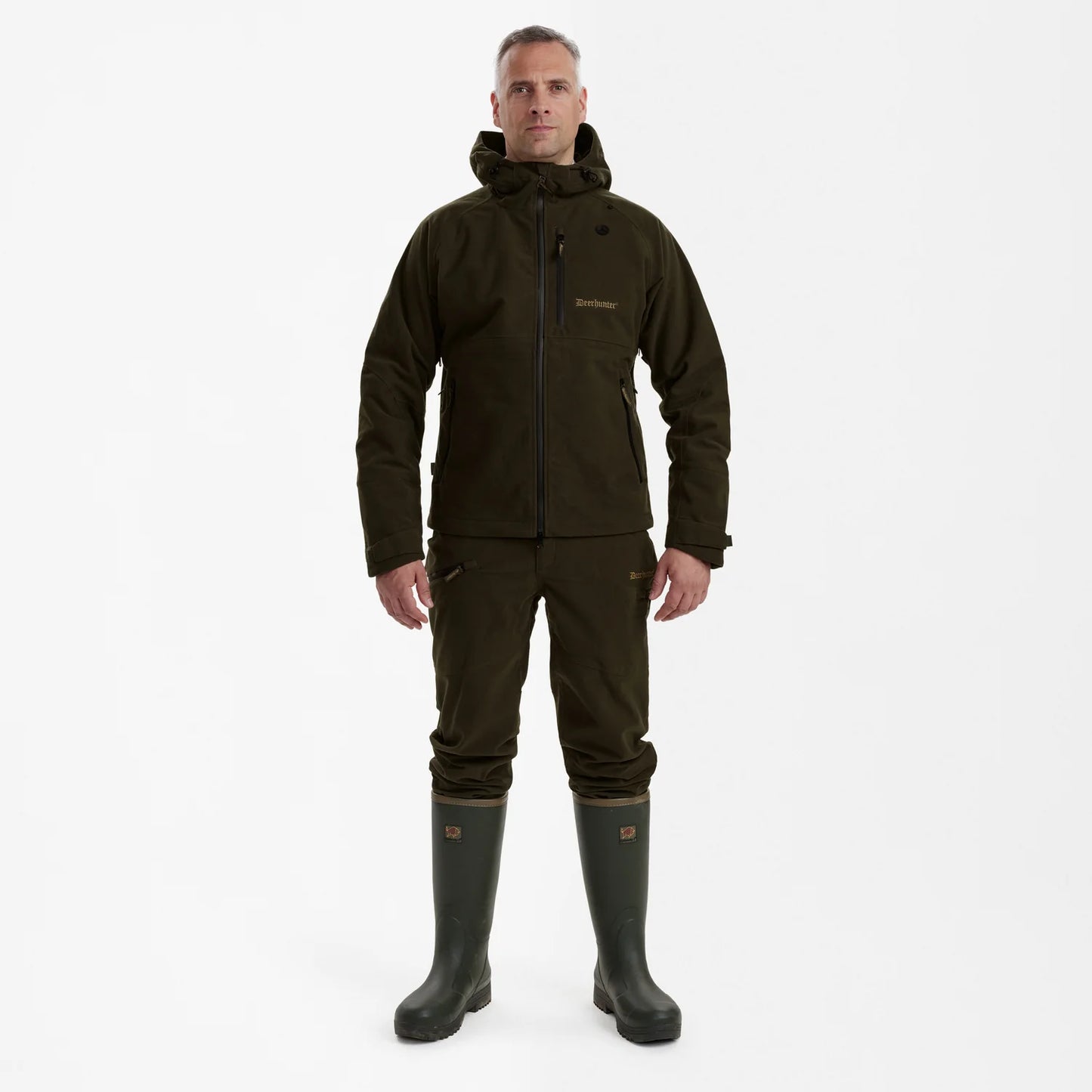 PRO Gamekeeper Jacka - kort - Peat - modell framifrån