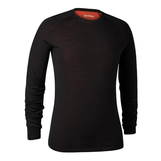 Quinn merinoundertröja - Black Oak - framifrån