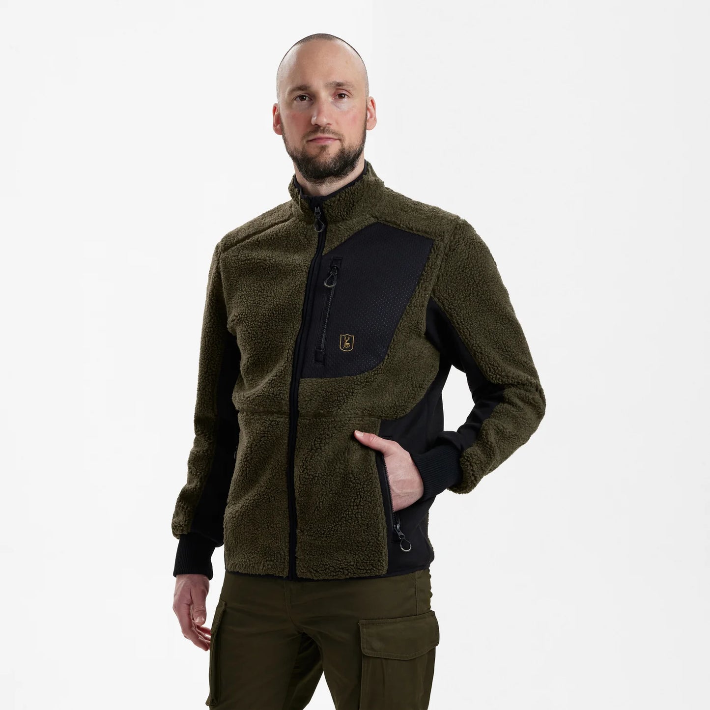 Rogaland Fiberpäls Jacka - Adventure Green - modell framifrån