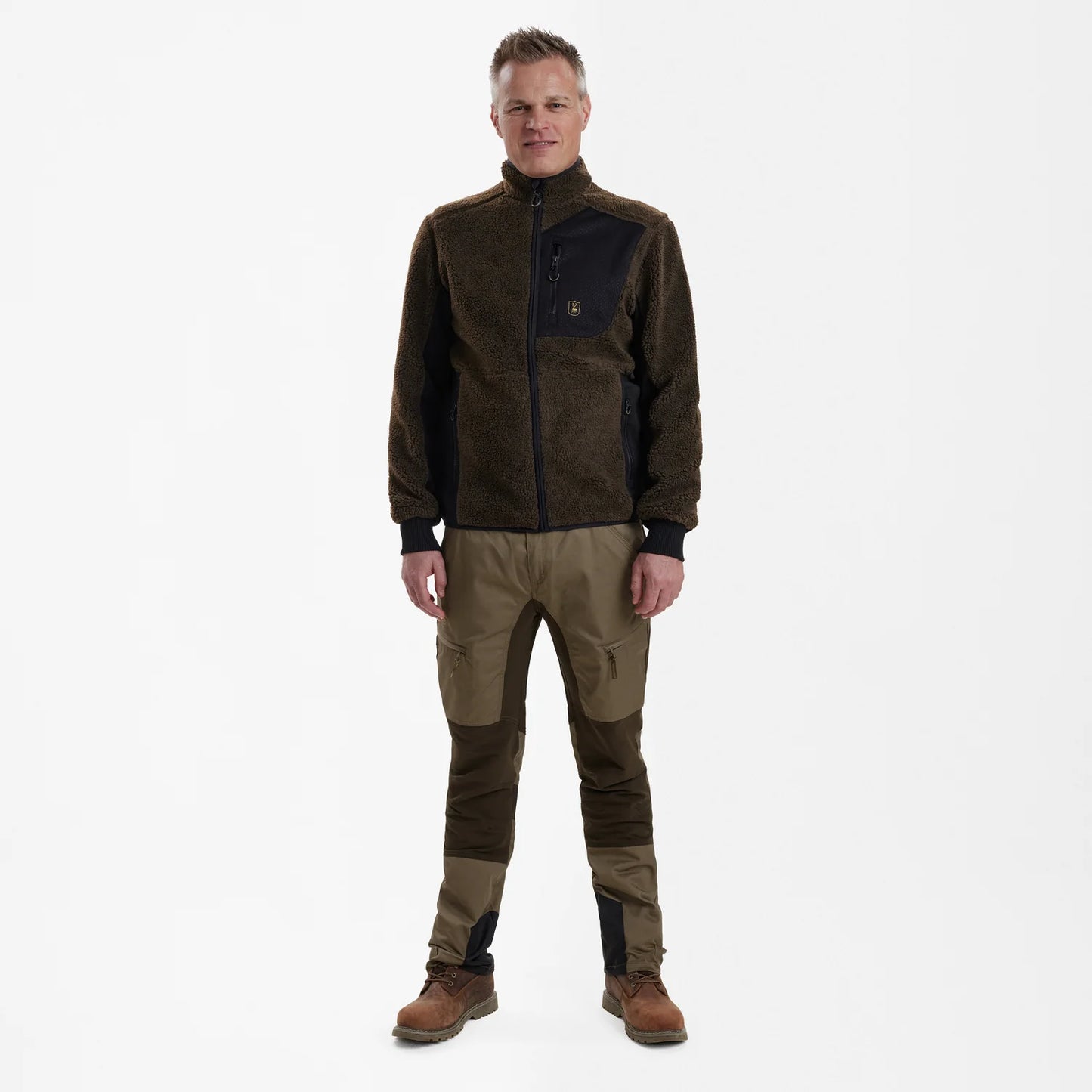 Rogaland Fiberpäls Jacka - Chocolate Brown - modell framifrån