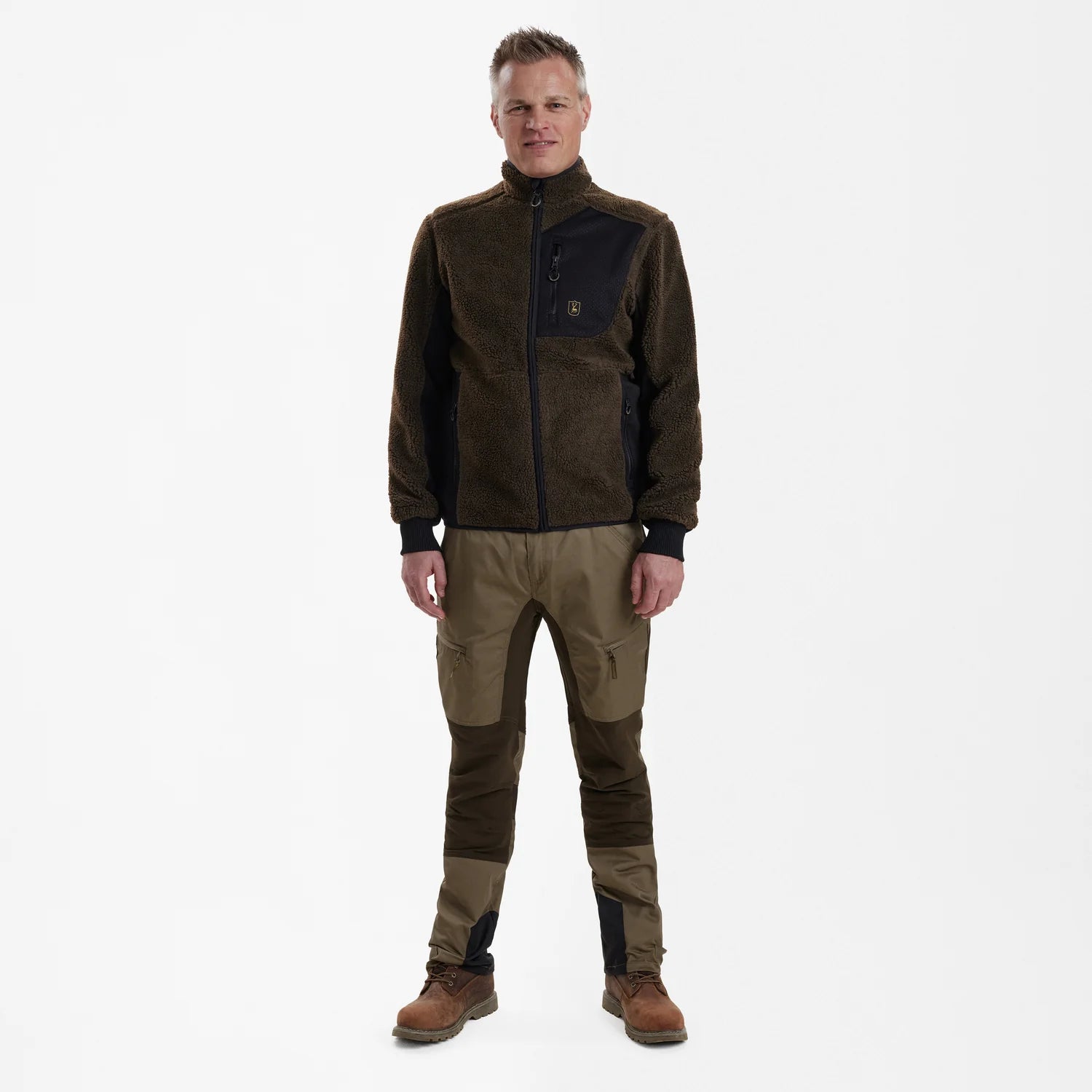Rogaland Fiberpäls Jacka - Chocolate Brown - modell framifrån