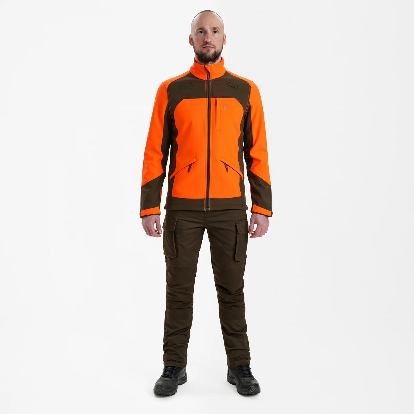 Rogaland Softshell Jacka - Orange - modell framifrån