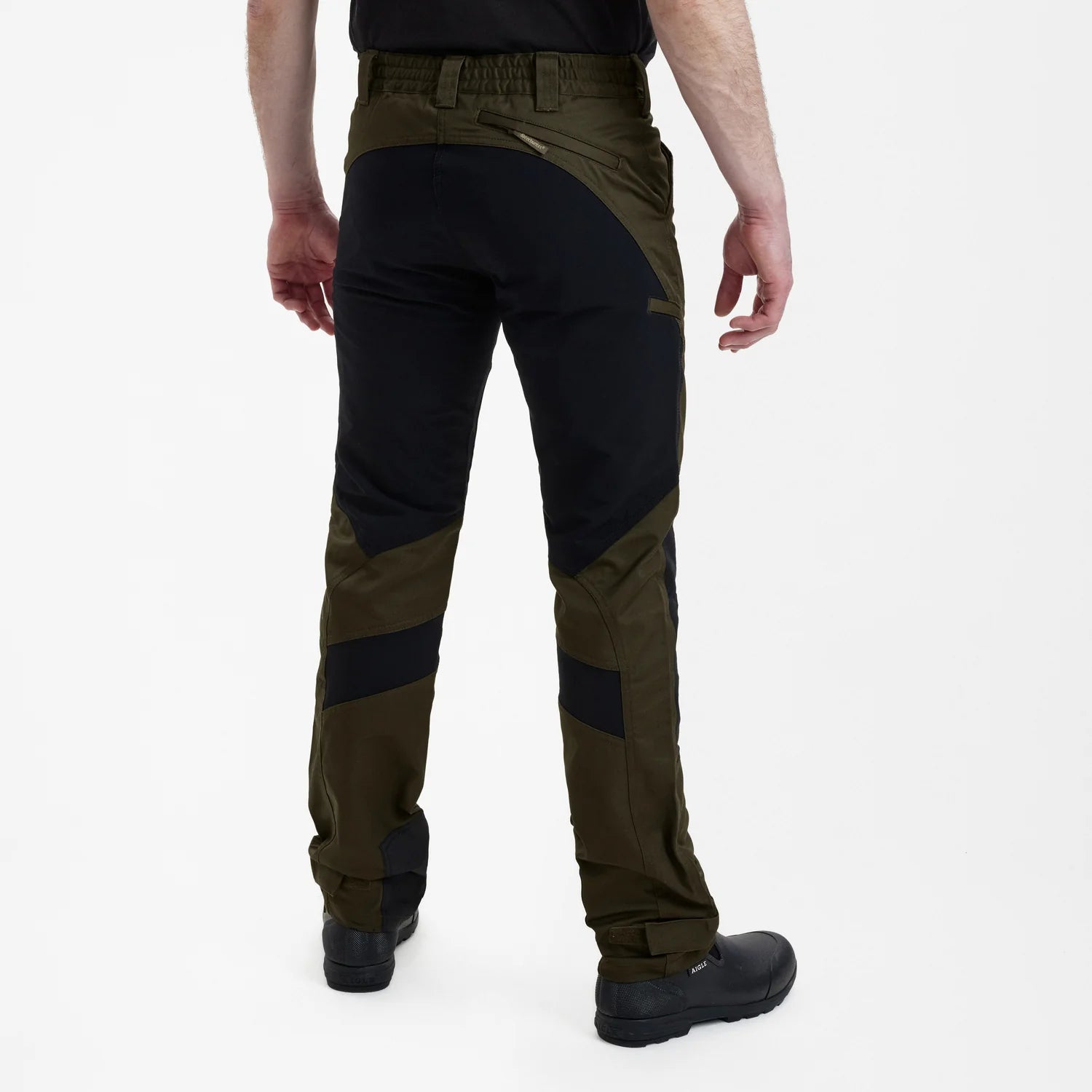 Rogaland stretchbyxor med kontrast - Adventure Green - modell bakifrån