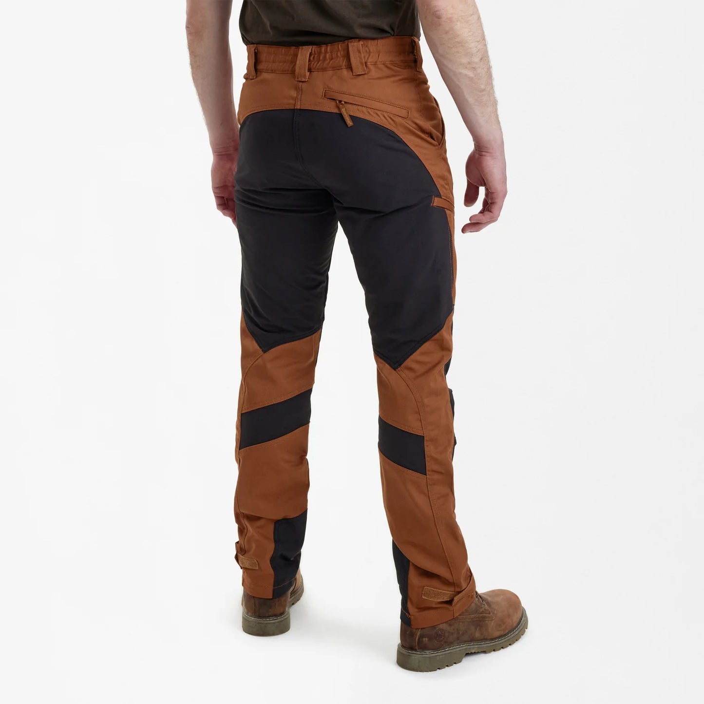 Rogaland stretchbyxor med kontrast - Burnt Orange - modell bakifrån
