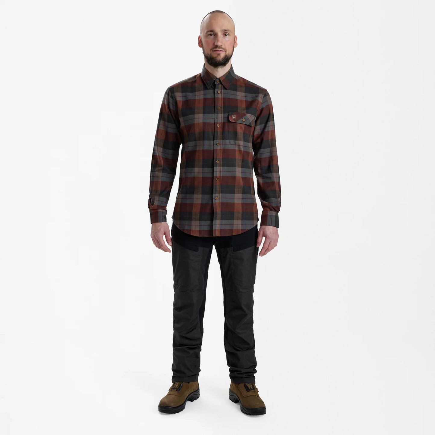Ryan Skjorta - Red Check - modell framifrån