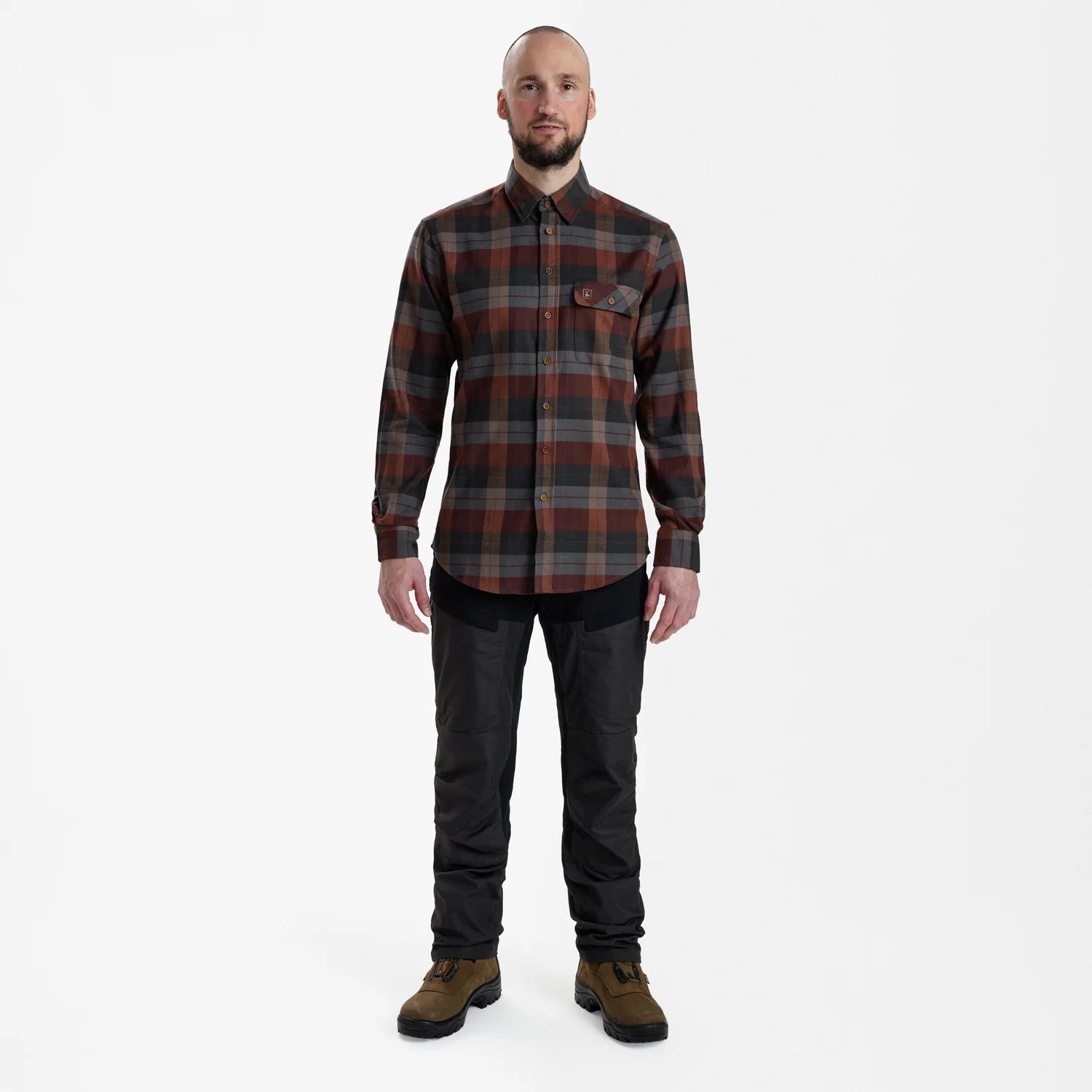 Ryan Skjorta - Red Check - modell framifrån