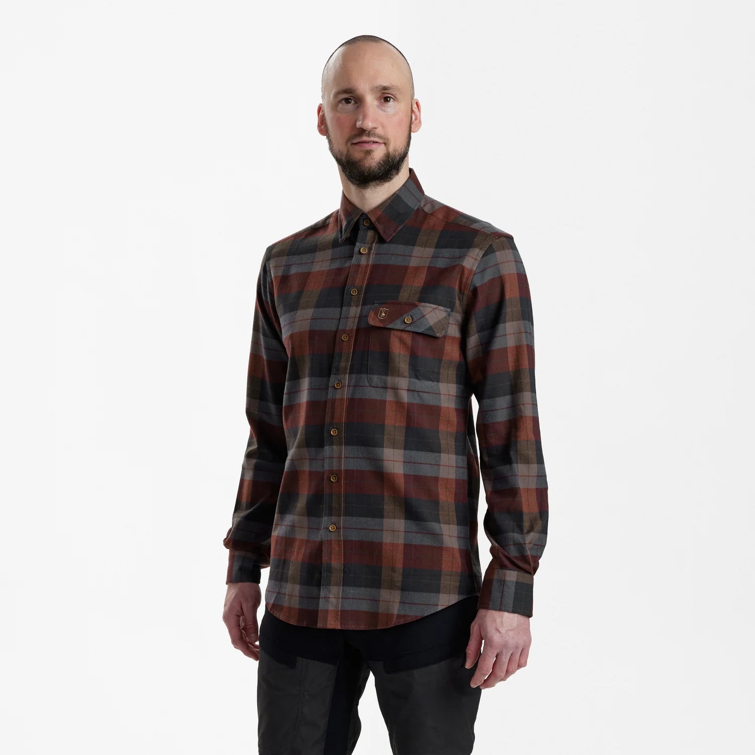 Ryan Skjorta - Red Check - modell framifrån