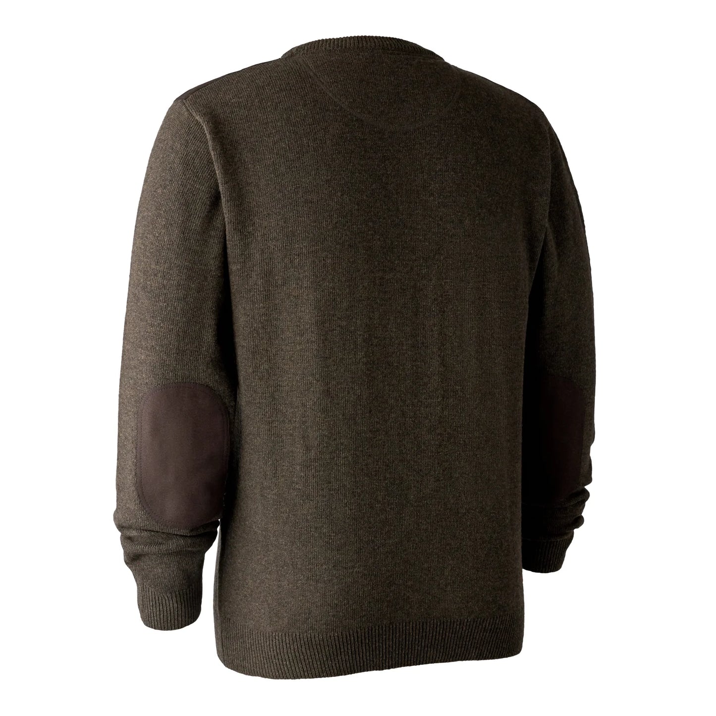 Sheffield Stickad Tröja med rund hals - Dark Elm - bakifrån