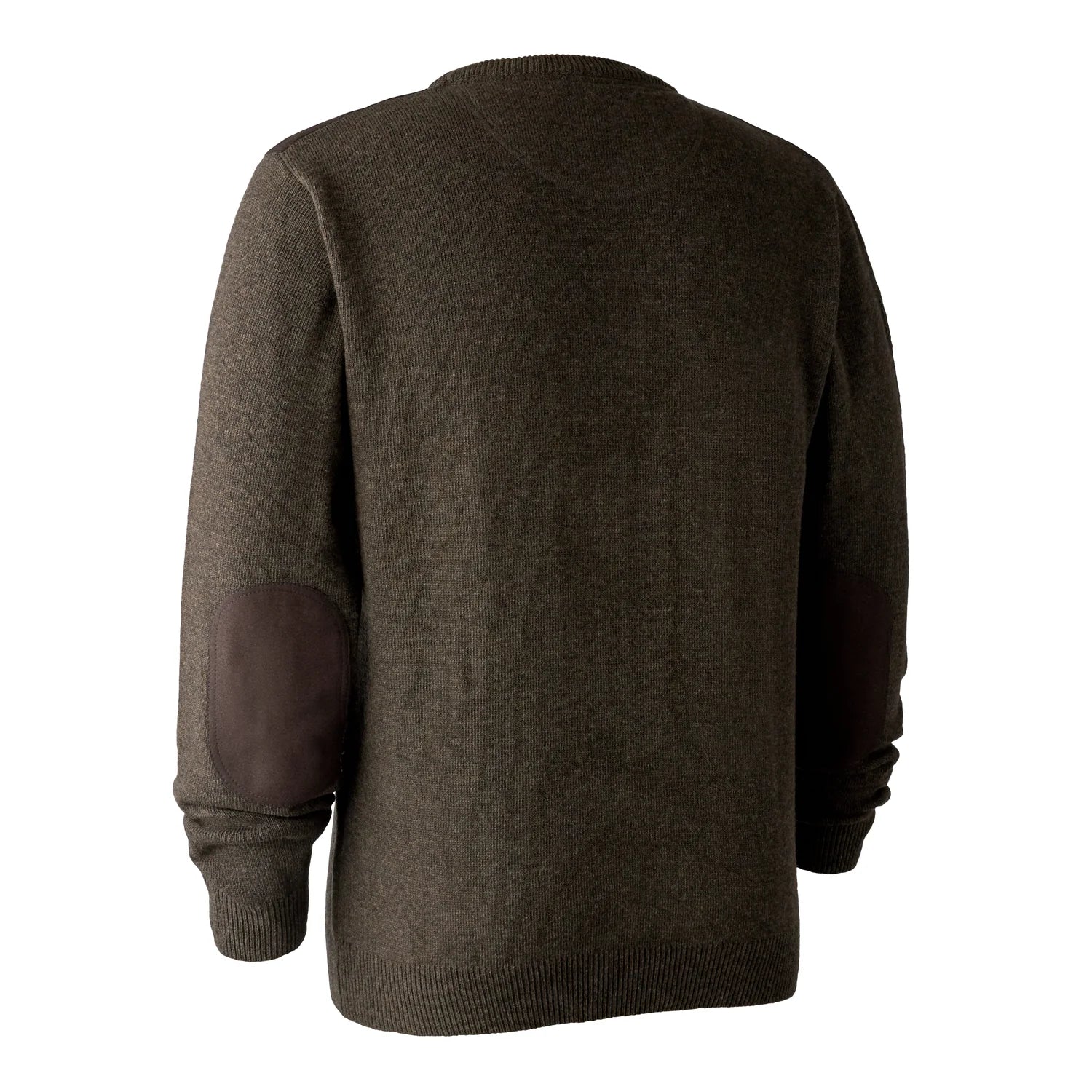 Sheffield Stickad Tröja med rund hals - Dark Elm - bakifrån