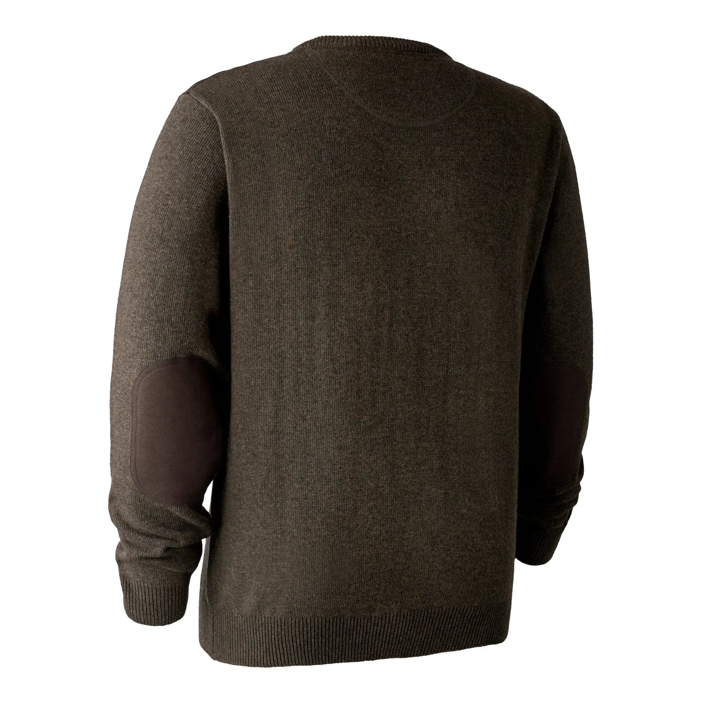 Sheffield Stickad Tröja med V-hals - Dark Elm - bakifrån