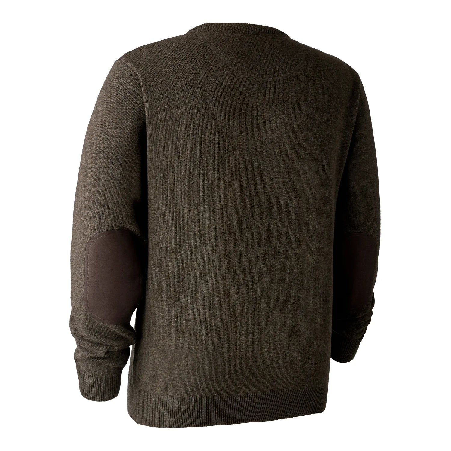 Sheffield Stickad Tröja med V-hals - Dark Elm - bakifrån