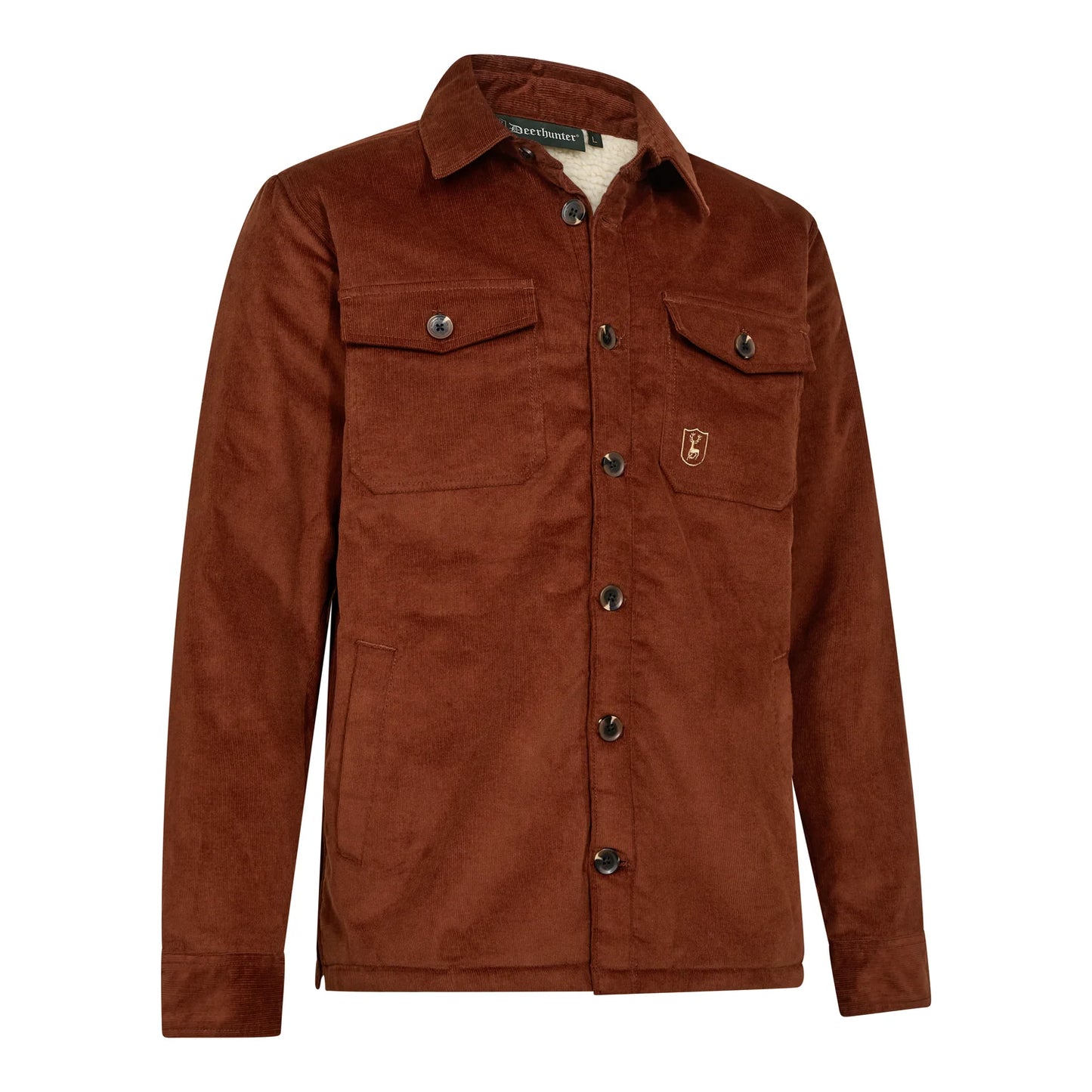 Sherpa-fodrad manchesterjacka - Rustleaf - framifrån