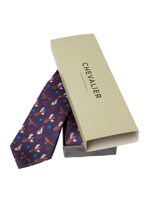Spaniel Silk Tie - Spaniel Wine - 2