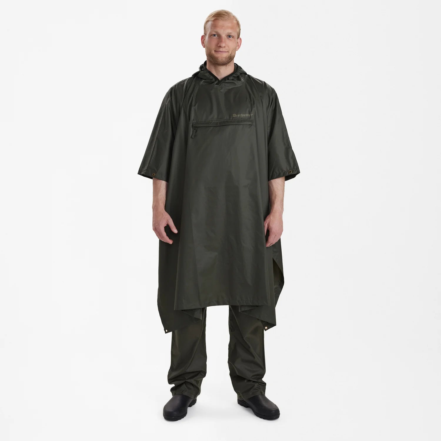 Survivor Regnponcho - Timber - modell framifrån
