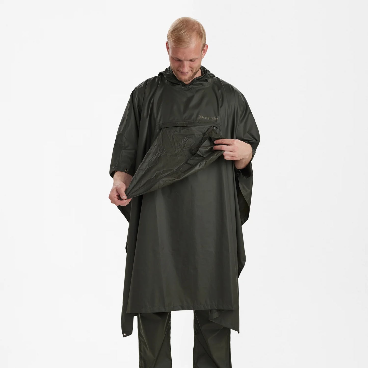 Survivor Regnponcho - Timber - modell framifrån