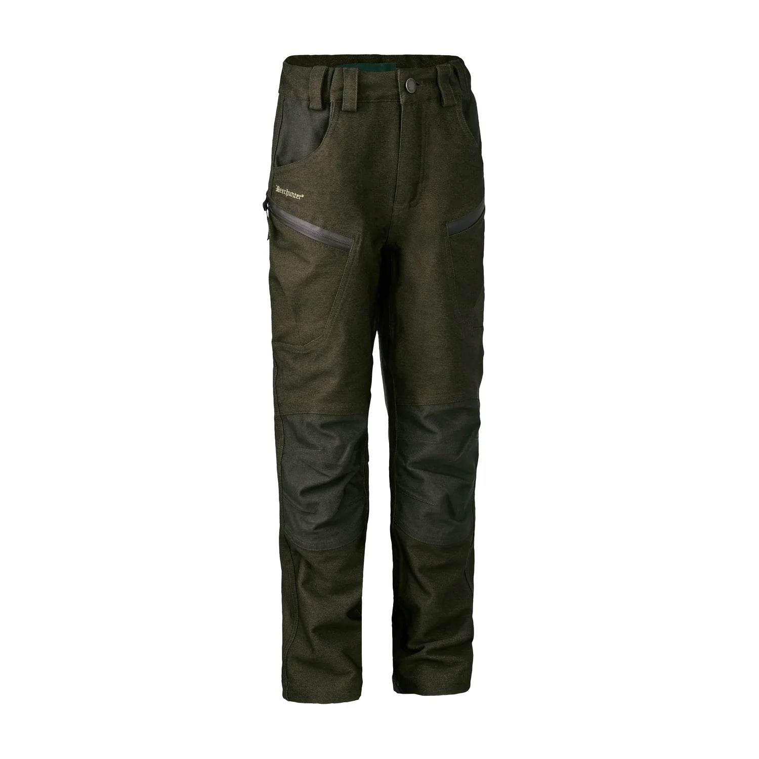 Ungdom Chasse Byxor - Olive Night melange - framifrån